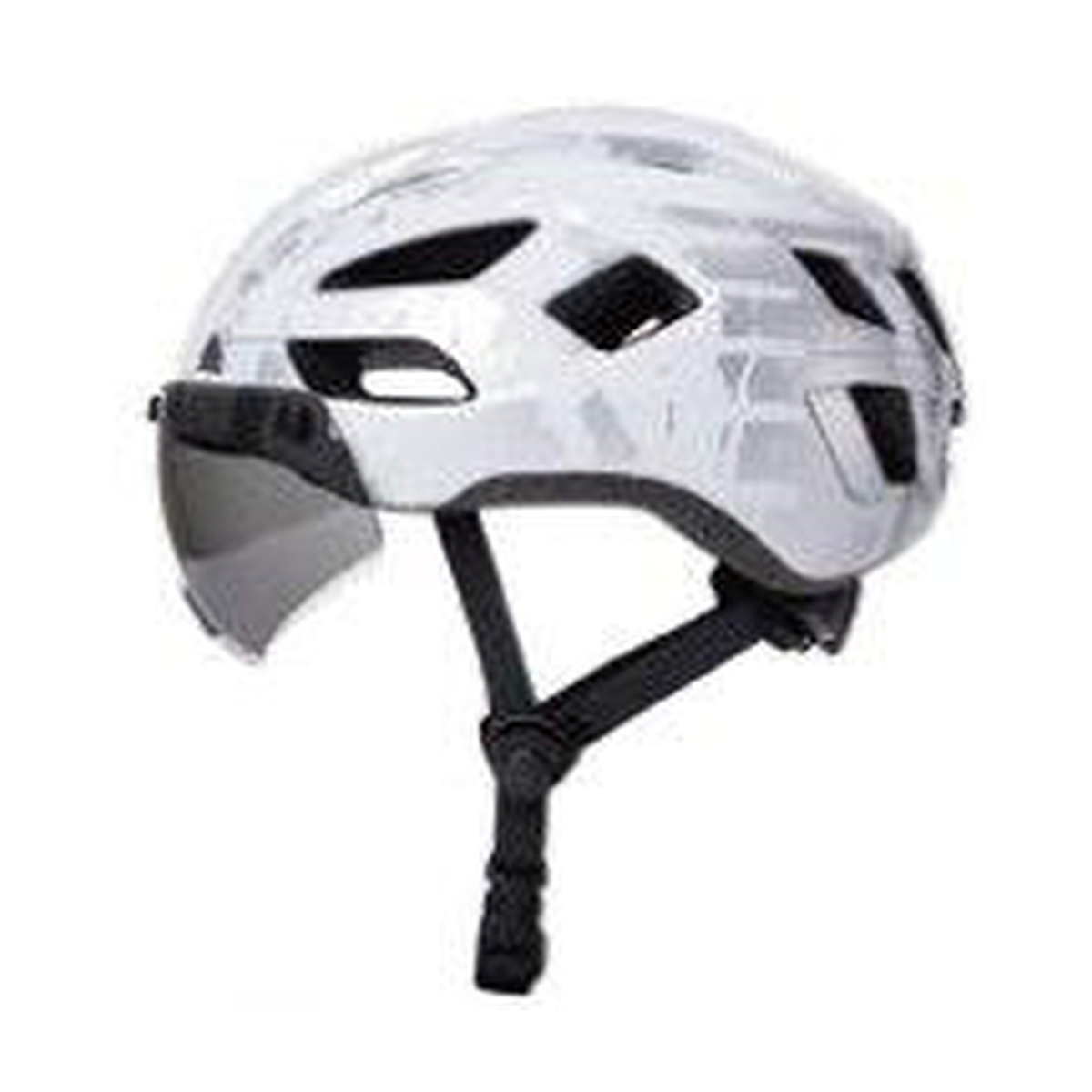 DZMAX QX-B023 Bicycle Helmet – White-and-Light-Gray Graphic