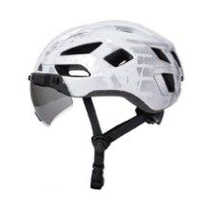 DZMAX QX-B023 Bicycle Helmet – White-and-Light-Gray Graphic