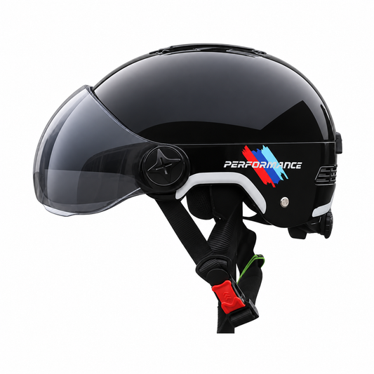 DZMAX K5S-1 Bluetooth 5.3 smart moto & e-bike helmet in Matte Black, side view