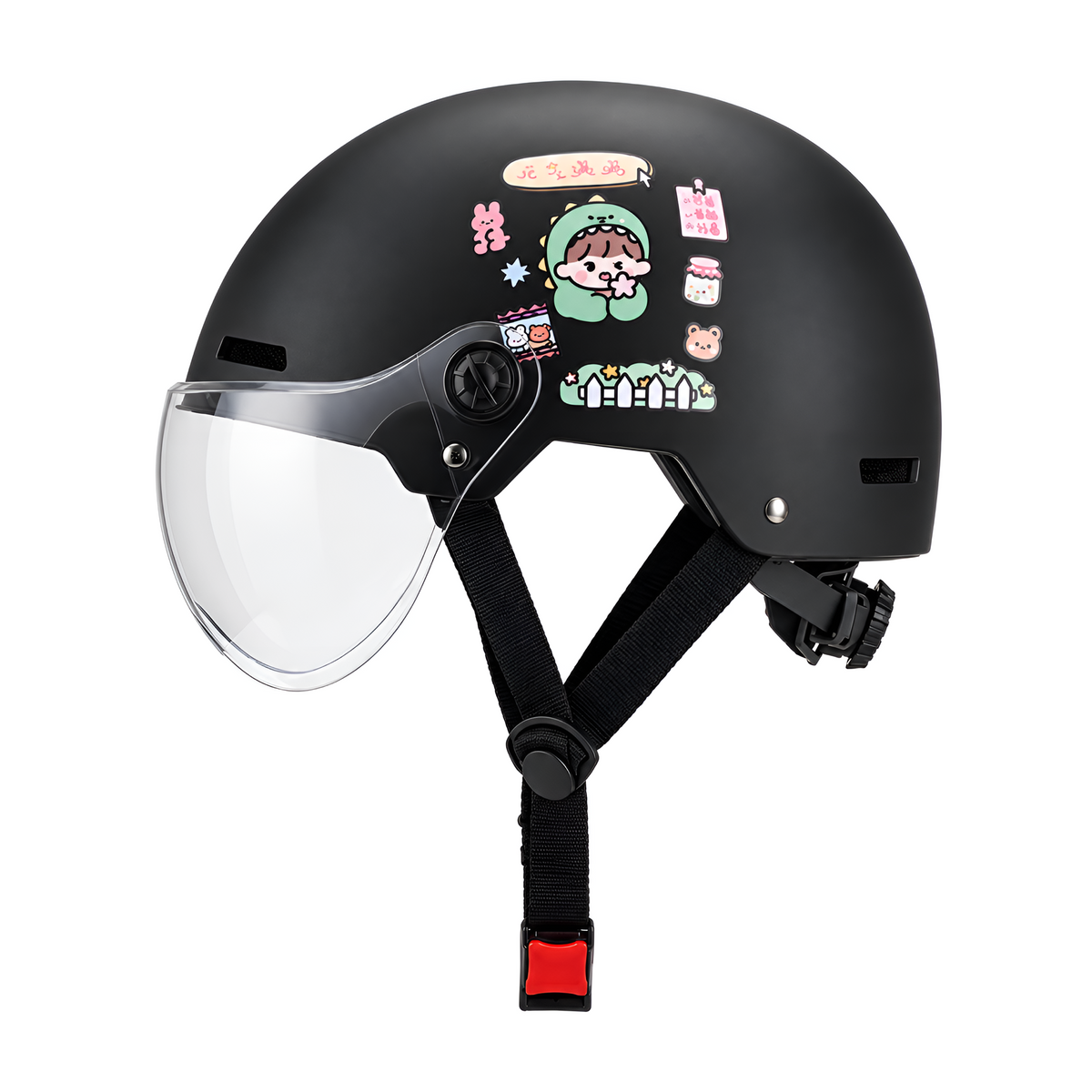 DZMAX QX-E001 helmet — Matte Black